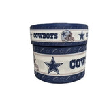 1.5 Inch or 2 inch or 3 inch Dallas Cowboys on White and Blue Stripe Football Printed Grosgrain Hair Bow Ribbon (sold in 3 yard increments)