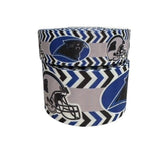 Carolina Panthers Grosgrain Ribbon, Chevron Print (Sold by 3 Yards)