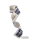 2.5" Wired North Shore Colts Football Ribbon, 10 Yard Roll