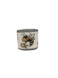 2.5 inch Wired Gold Black College Collage on White Football Team Ribbon