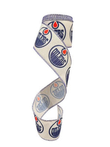 2.5" Wired Oilers Hockey Sports Team Ribbon