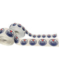 Hockey Team Logo Ribbon on White Grosgrain – Hair Bow Ribbon, 3-Yard Increments