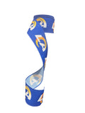 2.5 Inch Wired LA Rams Football Sports Team Ribbon (sold in 10 yard roll)