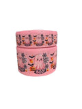 Pink Halloween Ribbon, BOO Ghosts Print (3 Yard Increments)