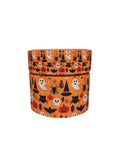 Halloween Grosgrain Ribbon, Orange Ghosts, Bats, Pumpkins (3 Yard)