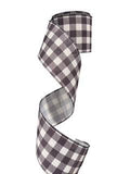 Buffalo Plaid Wired Ribbon, Black and White Collage (10 Yard Roll)