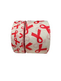 Breast Cancer Awareness Ribbon, Printed Grosgrain, Pink Ribbon (Sold in 3 Yard Length)