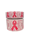 Pink Breast Cancer Survivor Ribbon, Printed Grosgrain, Cheer Bow Ribbon