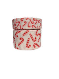 Candy Cane Printed Grosgrain Ribbon, Holiday Hair Bow Ribbon (3 Yard increments)