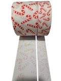 Candy Cane Printed Grosgrain Ribbon, Holiday Hair Bow Ribbon (3 Yard increments)