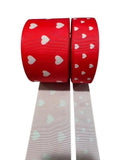 Hearts On Pink Grosgrain Ribbon, Cheer Bow Ribbon (3 Yard)