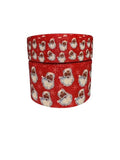 Black Santa Christmas Grosgrain Ribbon, Holiday Hair Bow Craft (3 Yards)