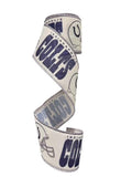 2.5 inch Wired Colts Collage Football Sports Team Ribbon (sold in 10 yard roll)