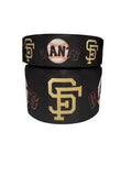 Giants Baseball Team Grosgrain Ribbon, Cheer Bow Ribbon (3-Yard Increments)