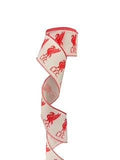 2.5 Inch Wired Liverpool on White Football Team Ribbon (sold in 10 yard roll)