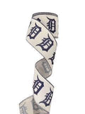 2.5 Inch Wired Tigers College Team Ribbon (sold in 10 yard roll)