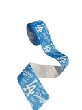 LA Dodgers Printed Grosgrain Ribbon – Light Blue Hair Bow Material (Discounted)