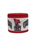 2.5 Inch Wired Red White College White Team Ribbon 10 yard roll)