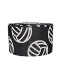 Volleyballs Printed on Black Grosgrain Ribbon, Hair Bow and Craft Supplies (3-Yard)