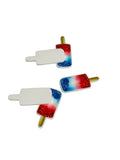 Red White Blue Popsicle Resin Charms – Glossy Craft Embellishments (5cmx2mm)