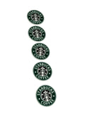 5 Quantity 4cm / 40 mm Green Coffee High Glossy Flat Back Resins