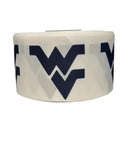 West Virginia on White Grosgrain Hair Bow and Craft Ribbon  3 yard increments)