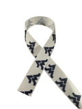 West Virginia on White Grosgrain Hair Bow and Craft Ribbon  3 yard increments)