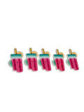Rainbow Popsicle Resin Charms – Glossy Craft Embellishments (5cmx2mm)