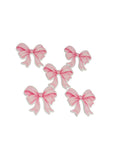 5 Quantity - 4cmx4cm Glossy Pink Bows Resin Charms for Hair Bows or Crafts