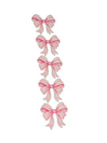 5 Quantity - 4cmx4cm Glossy Pink Bows Resin Charms for Hair Bows or Crafts