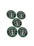5 Quantity 4cm / 40 mm Green Coffee High Glossy Flat Back Resins