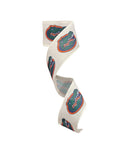 2.5 inch Wired Gators College on White Football Team Ribbon