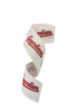 2.5 inch Wired White Cleveland Guardians on White Football Team Ribbon