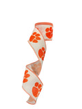 2.5 Inch Wired Tiger Paws Craft Ribbon (sold in 10 yard roll)