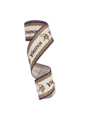 2.5 Inch Wired Chevron Vikings Football Sports Team Ribbon (sold in 10 yard roll)