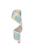 2.5 inch Wired White Blue College on White Football Team Ribbon