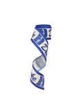 2.5 inch Wired White Blue College Collage on White Football Team Ribbon