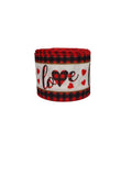 2.5 Inch Wired Buffalo with Love and Hearts Ribbon (sold in 10 yard roll)