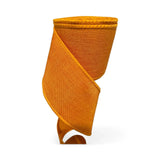 2.5 Inch Wired Solid Orange Ribbon on Canvas (sold in 10 yard roll)