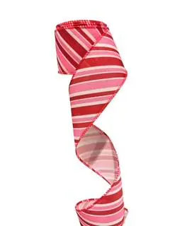 2.5 Inch Wired Christmas Candy Canes on Grosgrain Canvas (sold in 10 yard roll)