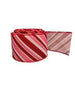2.5 Inch Wired Christmas Candy Canes on Grosgrain Canvas (sold in 10 yard roll)