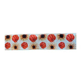 2.5 Inch Wired Fall Pumpkins and Sunflowers Printed Ribbon For Craft and Wreath Ribbon (sold in 10 yard roll)