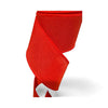2.5 Inch Wired Solid Red Ribbon on Canvas (sold in 10 yard roll)