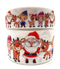 1.5 or 3 Inch Wide Holiday Rudolph the Reindeer and Family with Santa Printed Grosgrain Hair Bow Ribbon (sold in 3 yard increments)
