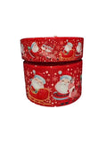 1.5 inch Wide Holiday Happy Santa and Reindeer Printed Grosgrain Hair Bow Ribbon (sold in 3 yard increments)