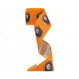 2.5 Inch Wired Steelers On Orange Football Sports Team Ribbon (sold in 10 yard roll)