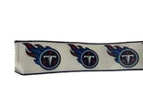 2.5 Inch Wired Titans Football On White Sports Team Ribbon (sold in 10 yard roll)