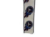 2.5 Inch Wired Titans Football On White Sports Team Ribbon (sold in 10 yard roll)