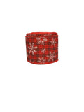 2.5 Inch Wired Christmas Snow Flakes on Buffalo Grosgrain Canvas (sold in 10 yard roll)
