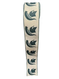 2.5 Inch Wired Green Helmets on White Collage College Team Ribbon (sold in 10 yard roll) (Copy)